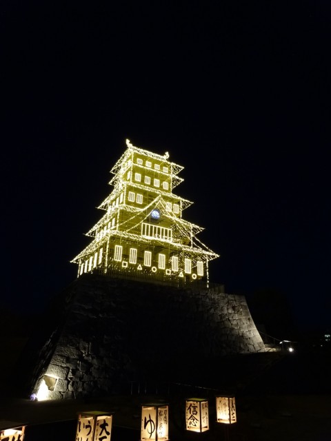 赤穂城趾・幻の天守閣イルミネーション