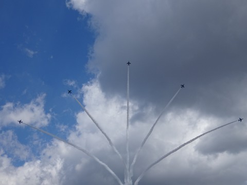 ブルーインパルス祝賀飛行＠姫路城