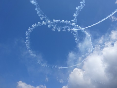 ブルーインパルス祝賀飛行＠姫路城